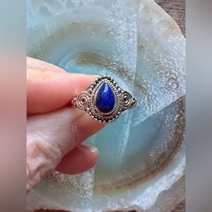 Lapis Lazuli Sterling Silver Ring 6.5